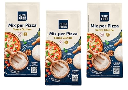 3x Nutri Free Mix per Pizza Mehl Laktose- und Milcheiweißfrei Glutenfrei 1Kg-Packung Ideal für alle Arten von Pizza von Italian Gourmet E.R.