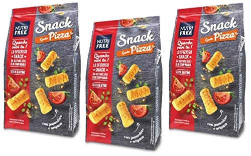 3x Nutrifree Glutenfreier Snack mit Pizzageschmack,Brotersatz,Laktosefrei und Eifrei 100g + Italian Gourmet Polpa di Pomodoro 400g Dose von Italian Gourmet E.R.