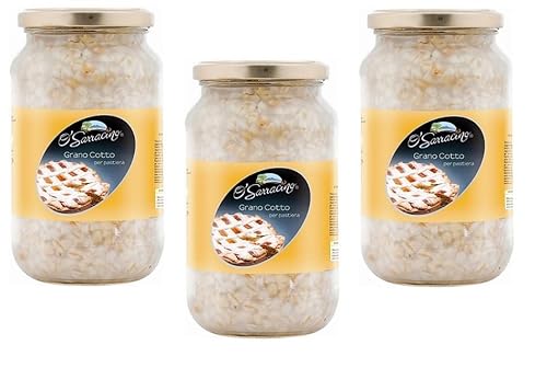 3x O' Sarracino Grano Gotto Pastiera Napoletana 580g Gekochte Weizenkörner für Ein Typisch Neapolitanisches Dessert 3x O' Sarracino Grano Gotto Pastiera Napoletana 580g Gekochte Weizenkörner für Ein Typisch Neapolitanisches Dessert von Italian Gourmet E.R.