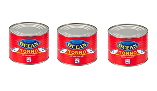 3x Ocean Tonno in Olio di Semi Thunfisch in Samenöl Thunfisch in Pflanzenöl CATERING-FORMAT 1730g Dose von Italian Gourmet E.R.