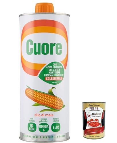 3x Olio cuore olio mais aus italien Maissamenöl Maiskaimöl Maisöl Corn Oil 1Lt + Italian Gourmet polpa 400g von Italian Gourmet E.R.