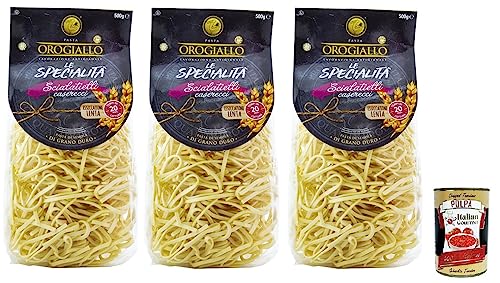 3x Oro Giallo Scialatielli Pasta,Italienische Nudeln aus Hartweizengrieß 500g + Italian Gourmet Polpa di Pomodoro 400g Dose 3x Oro Giallo Scialatielli Pasta,Italienische Nudeln aus Hartweizengrieß 500g + Italian Gourmet Polpa di Pomodoro 400g Dose von Italian Gourmet E.R.