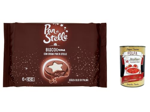 3x Pan di Stelle Biscocrema, Kakao kekse mit Kakaocreme, Haselnüssen und Keksbröseln, cookies biscuits 168g + Italian Gourmet polpa 400g 3x Pan di Stelle Biscocrema, Kakao kekse mit Kakaocreme, Haselnüssen und Keksbröseln, cookies biscuits 168g + Italian Gourmet polpa 400g von Italian Gourmet E.R.