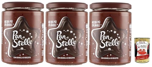 3x Pan di Stelle Crema Spalmabile Haselnuss Streichfähige Creme Sahne mit Kekskörnern 380g ohne Palmöl + Italian Gourmet polpa 400g von Italian Gourmet E.R.