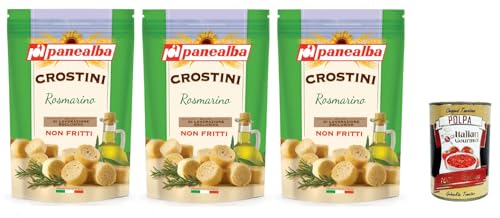 3x Panealba Crostini Rosmarino Nicht frittierte Rosmarin-Crostini 100gr + Italian Gourmet polpa 400g von Italian Gourmet E.R.
