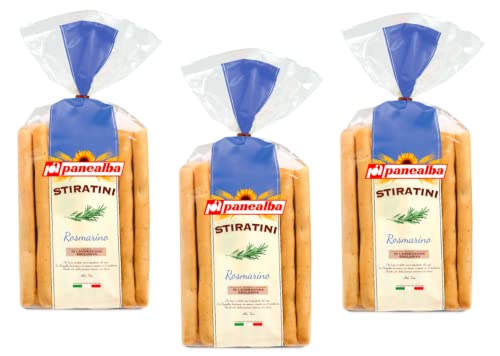 3x Panealba Stiratini Rosmarino Salziger Snack mit Rosmarin 150g Packung 3x Panealba Stiratini Rosmarino Salziger Snack mit Rosmarin 150g Packung von Italian Gourmet E.R.