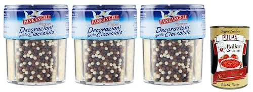 3x Paneangeli Decorazioni al gusto Cioccolato,Dekorationen für Dessert mit Schokoladengeschmack,Wiederverschließbare Packung mit 70g + Italian Gourmet Polpa di Pomodoro 400g Dose 3x Paneangeli Decorazioni al gusto Cioccolato,Dekorationen für Dessert mit Schokoladengeschmack,Wiederverschließbare Packung mit 70g + Italian Gourmet Polpa di Pomodoro 400g Dose von Italian Gourmet E.R.
