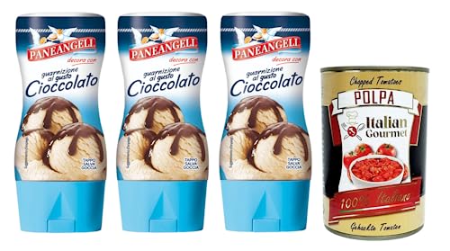 3x Paneangeli Salsa di guarnizione al gusto Cioccolato,Topping-Sauce mit Schokoladengeschmack,200g-Tube + Italian Gourmet Polpa di Pomodoro 400g Dose 3x Paneangeli Salsa di guarnizione al gusto Cioccolato,Topping-Sauce mit Schokoladengeschmack,200g-Tube + Italian Gourmet Polpa di Pomodoro 400g Dose von Italian Gourmet E.R.