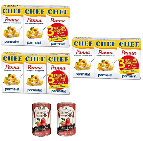 3x Parmalat Panna chef per cucinare Kochcreme creme fur Koch 3x 125 ml + Italian Gourmet 100% italienische geschälte Tomaten dosen 2x 400g von Italian Gourmet E.R.