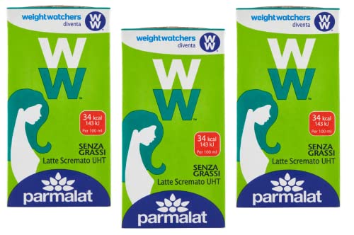 3x Parmalat Weight Watchers Latte Scremato UHT-Magermilch Fettfrei Haltbare Milch Tetrapak 500ml von Italian Gourmet E.R.