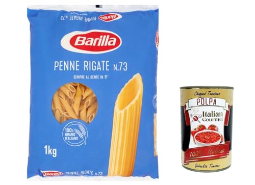 3x Pasta Barilla Penne rigate Nr. 73, 100% italienisch Nudeln 1 kg pack + Italian Gourmet polpa 400g 3x Pasta Barilla Penne rigate Nr. 73, 100% italienisch Nudeln 1 kg pack + Italian Gourmet polpa 400g von Italian Gourmet E.R.
