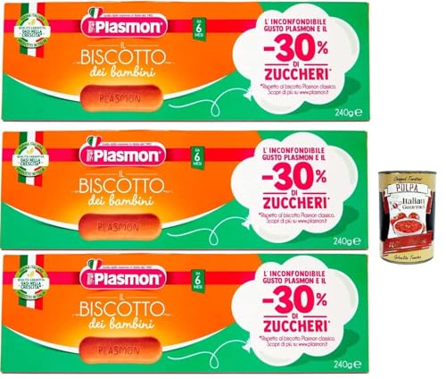 3x Plasmon Biscotti dei Bambini 240g - 30% Zucker + Italian Gourmet polpa 400g von Italian Gourmet E.R.