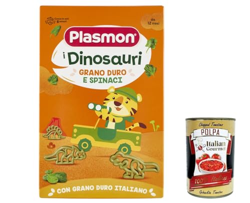 3x Plasmon pasta i Dinosauri Grano Duro e Spinaci 250 g + Italian Gourmet polpa 400g von Italian Gourmet E.R.