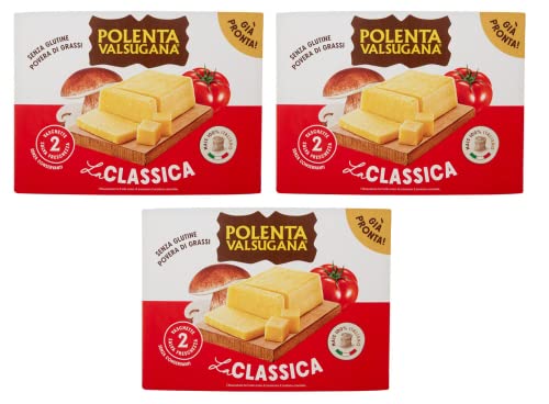 3x Polenta Valsugana La Classica Fertiggericht mit 100% italienischem Mais 1200g Packung von Italian Gourmet E.R.