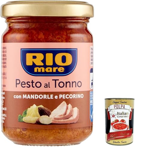 3x Rio Mare Pesto al Tonno con Mandorle e Pecorino, Thunfischpesto kochsauce mit Mandeln und Pecorino 130g + Italian Gourmet polpa 400g 3x Rio Mare Pesto al Tonno con Mandorle e Pecorino, Thunfischpesto kochsauce mit Mandeln und Pecorino 130g + Italian Gourmet polpa 400g von Italian Gourmet E.R.