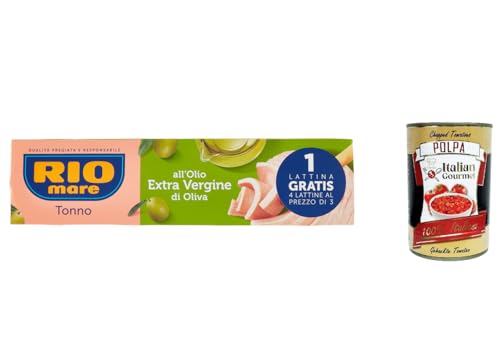 3x Rio Mare Tonno olio extra vergine di oliva Thunfisch natives Olivenöl 4x 80g + Italian Gourmet polpa 400g von Italian Gourmet E.R.