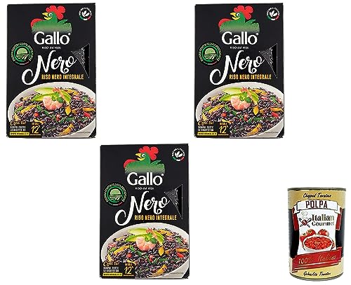 3x Riso Gallo Riso Nero Integrale,Vollkorn Schwarzer Reis,100% Italienischer Reis,500-g-Packung + Italian Gourmet Polpa di Pomodoro 400g Dose 3x Riso Gallo Riso Nero Integrale,Vollkorn Schwarzer Reis,100% Italienischer Reis,500-g-Packung + Italian Gourmet Polpa di Pomodoro 400g Dose von Italian Gourmet E.R.