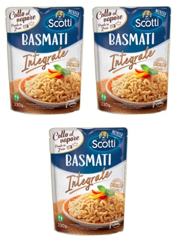 3x Riso Scotti Basmati Integrale Gedämpfter Fertigreis Vollkorn-Basmati Reis in 2 Minuten Fertig 230g Beutel 3x Riso Scotti Basmati Integrale Gedämpfter Fertigreis Vollkorn-Basmati Reis in 2 Minuten Fertig 230g Beutel von Italian Gourmet E.R.