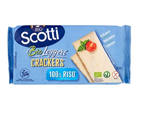 3x Riso Scotti Crackers Bio Cracker 100% Reis,Glutenfrei, nur 1% Fett, Packung à 200g, jede Packung enthält 8 Einzelportionen + Italian Gourmet Polpa di Pomodoro 400g Dose von Italian Gourmet E.R.