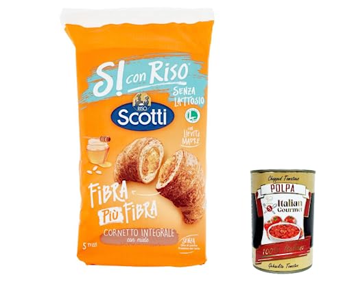 3x Riso Scotti - Si con Riso - Cornetti Laktosefreie Ballaststoffe plus Ballaststoff Vollkorn-Croissant mit Honig 250g + Italian gourmet polpa 400g 3x Riso Scotti - Si con Riso - Cornetti Laktosefreie Ballaststoffe plus Ballaststoff Vollkorn-Croissant mit Honig 250g + Italian gourmet polpa 400g von Italian Gourmet E.R.