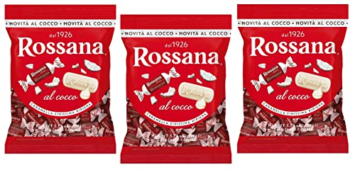 3x Rossana al Cocco Caramelle Candies Bonbon Lollies Hartbonbons mit cremiger Füllung auf Basis von Milch und Kokosnuss 150g Beutel + Italian Gourmet Polpa di Pomodoro 400g Dose von Italian Gourmet E.R.