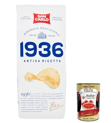 3x San Carlo 1936 Chips Patatine Kartoffelchips gesalzen 150g Kartoffel chips + Italian Gourmet polpa 400g von Italian Gourmet E.R.