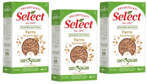 3x Select Farro Decorticato Geschälter Dinkel 100% Italienische Hülsenfrüchte Papier Verpackung von 400g 3x Select Farro Decorticato Geschälter Dinkel 100% Italienische Hülsenfrüchte Papier Verpackung von 400g von Italian Gourmet E.R.