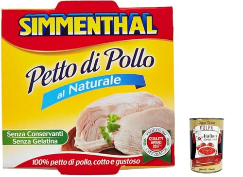 3x Simmenthal, pollo al naturale, Natürliche Hähnchenbrust in dosen, 133g + Italian Gourmet polpa 400g von Italian Gourmet E.R.