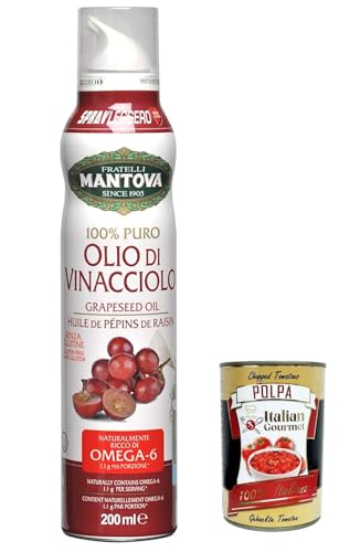 3x Sprayleggero Vinacciolo Spray 200 ml Öl - Nutrazeutisches Sprayöl - Gesundheit & Wellness - 100% natürliches, 100% Licht, 100% einfach + Italian Gourmet polpa 400g von Italian Gourmet E.R.