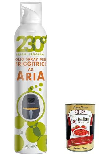 3x Sprayleggero olio per air fryer, Sprühen Sie Öl für Luftbraten, mit Sonnenblumenöl, Avocadoöl und Reisöl 200 ml, hoher Öl + Italian Gourmet polpa 400g von Italian Gourmet E.R.