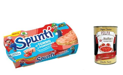 3x Spuntì Tonno e pomodoro, Brotaufstrich Verteilbarer Creme Thunfisch und Tomate, 2 Dosen von 84 g + Italian Gourmet polpa 400g von Italian Gourmet E.R.