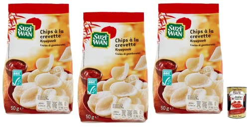 3x Suzi Wan Cialde di Gamberetti Garnelen Waffel,Knusprige Waffeln aus Tapiokamehl und Garnelen 50g Beutel + Italian Gourmet Polpa di Pomodoro 400g Dose 3x Suzi Wan Cialde di Gamberetti Garnelen Waffel,Knusprige Waffeln aus Tapiokamehl und Garnelen 50g Beutel + Italian Gourmet Polpa di Pomodoro 400g Dose von Italian Gourmet E.R.