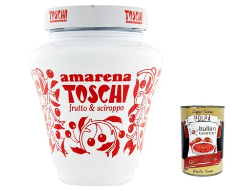 3x Toschi Amarenakersen Mug (Amarena Cherries), Premium Qualität aus Italien, authentisches italienisches Kirschen 250g + Italian Gourmet polpa 400g von Italian Gourmet E.R.