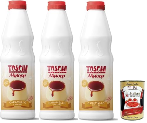 3x Toschi Topping Squeeze Caramello, Karamell Topping Sauce für Kaffee, Cocktails, Eisbecher, Porridge, Pfannkuchen und Gebäck 1kgr + Italian Gourmet polpa 400g 3x Toschi Topping Squeeze Caramello, Karamell Topping Sauce für Kaffee, Cocktails, Eisbecher, Porridge, Pfannkuchen und Gebäck 1kgr + Italian Gourmet polpa 400g von Italian Gourmet E.R.