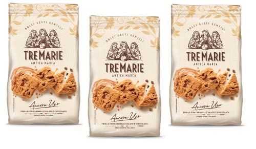 3x Tre Marie Ancora Uno Frolla con Caramello Salato e Cioccolato Kekse mit Gesalzenem Karamell und Schokolade Biscuits 315g Packung von Italian Gourmet E.R.