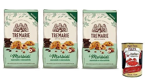 3x Tre Marie Biscotti i Morbidi Nocciole e Cioccolato,Kekse mit Schokoladentropfen und knackigen Haselnusskörnern 300g + Italian Gourmet Polpa di Pomodoro 400g Dose von Italian Gourmet E.R.