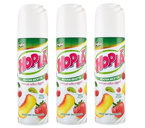 3x Trevalli Hoplà Panna Spray Süßwaren Produkt auf Basis von Sahne und Pflanzenfett, U.H.T. Creme-Spray Glutenfrei 250g Sprühdose 3x Trevalli Hoplà Panna Spray Süßwaren Produkt auf Basis von Sahne und Pflanzenfett, U.H.T. Creme-Spray Glutenfrei 250g Sprühdose von Italian Gourmet E.R.