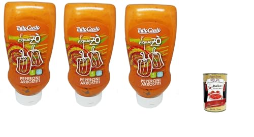 3x Tutto Gusto SQUEEZO' Gemüsecreme auf Basis gerösteter Paprika ohne Haut, 500 ml+ Italian Gourmet polpa 400g 3x Tutto Gusto SQUEEZO' Gemüsecreme auf Basis gerösteter Paprika ohne Haut, 500 ml+ Italian Gourmet polpa 400g von Italian Gourmet E.R.