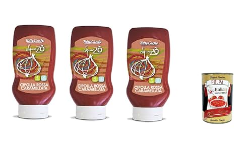 3x Tutto gusto Squeezò Cipolle Rosse Karamellisierte ROTE Zwiebel 500ml + Italian Gourmet polpa 400g von Italian Gourmet E.R.