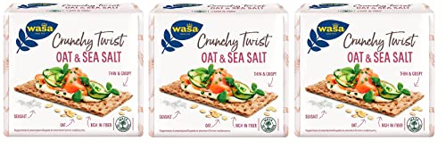 3x Wasa Crunchy Twist Oat & Sea Salt, Vollkorncracker Cracker mit Hafervollkornmehl, Haferflocken und Meersalz,265g + Italian Gourmet Polpa di Pomodoro 400g Dose von Italian Gourmet E.R.