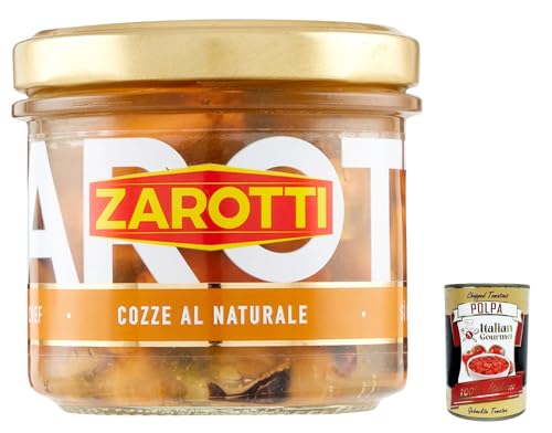 3x Zarotti Cozze al naturale, Muscheln in Aufguß in glas 140g + Italian Gourmet polpa 400g von Italian Gourmet E.R.