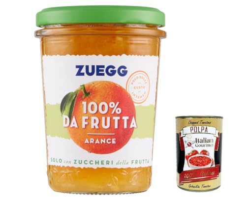 3x Zuegg Arance 100% Frutta, Marmelade Orange 100% Frucht Konfitüre Brotaufstriche Italien 250g + Italian Gourmet polpa 400g von Italian Gourmet E.R.