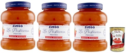 3x Zuegg La Pasticceria Pesca, Marmelade Pfirsiche Konfitüre Brotaufstriche Italien 700 g + Italian Gourmet polpa 400g von Italian Gourmet E.R.