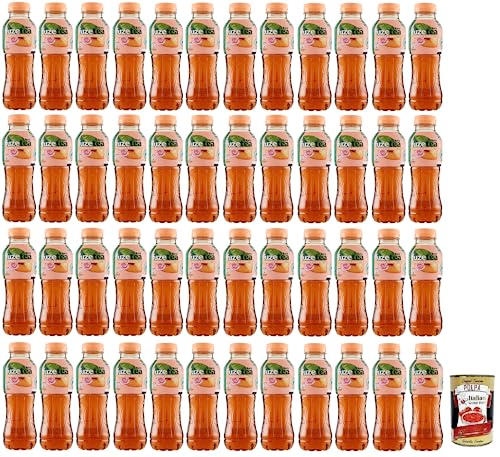 48x FUZE TEA Pesca,Schwarzer Tee Pfirsich- und Rosen Eistee,Erfrischungsgetränk,Alkoholfrei,Einweg-PET-Flasche 400ml + Italian Gourmet Polpa di Pomodoro 400g Dose von Italian Gourmet E.R.