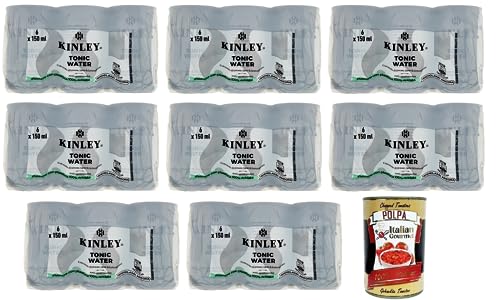 48x Kinley Tonic Water,Kohlensäurehaltiges Getränk mit einem intensiven und erfrischenden Geschmack,150ml Einweg-Mini Dosen + Italian Gourmet Polpa di Pomodoro 400g Dose von Italian Gourmet E.R.