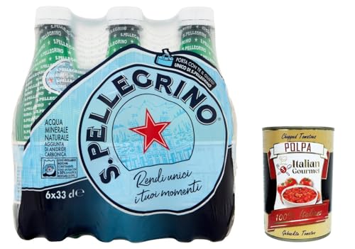 48x San Pellegrino Wasser Sparkling Water in Bottle 330 ml + Italian Gourmet Polpa 400 g von Italian Gourmet E.R.