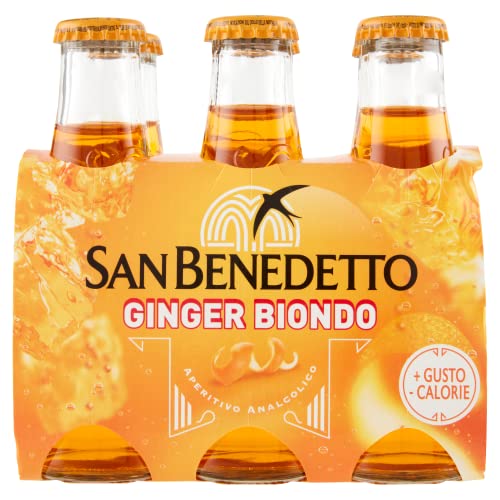 48x San benedetto Ginger biondo Ingwer bitter erfrischend Aperitiv Aperif ohne Alkohol 10cl von Italian Gourmet E.R.