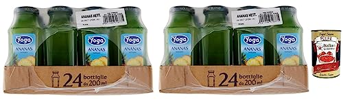 48x Yoga Succo Ananas Nettare,Ananassaft-Nektar,Erfrischender Fruchtsaft,Tropischer Geschmack,Glas 200ml + Italian Gourmet Polpa di Pomodoro 400g Dose 48x Yoga Succo Ananas Nettare,Ananassaft-Nektar,Erfrischender Fruchtsaft,Tropischer Geschmack,Glas 200ml + Italian Gourmet Polpa di Pomodoro 400g Dose von Italian Gourmet E.R.