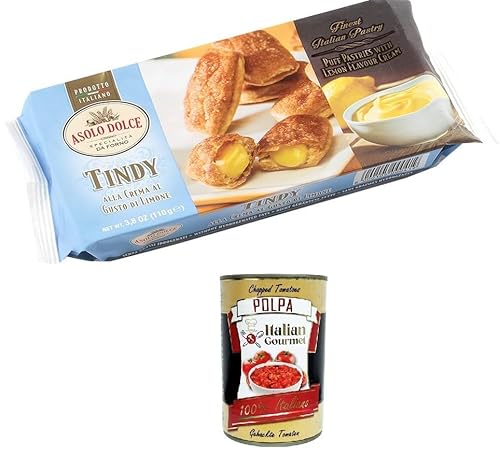 4x Asolo Dolce Tindy Con crema al limone Gefüllt mit Zitronencreme 110gr+ Italian Gourmet polpa 400g von Italian Gourmet E.R.
