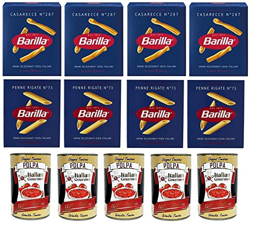 4x Barilla Casareccia 500G + 4x Barilla Penne Rigate und Italian Gourmet Polpa di pomodoro Fein gehacktes Tomatenmark 5x 400g 4x Barilla Casareccia 500G + 4x Barilla Penne Rigate und Italian Gourmet Polpa di pomodoro Fein gehacktes Tomatenmark 5x 400g von Italian Gourmet E.R.
